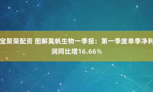 宝聚荣配资 图解昊帆生物一季报：第一季度单季净利润同比增16.66%
